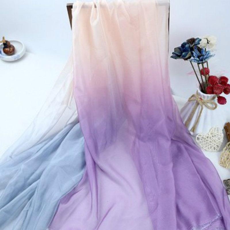 

1/3/5M Ombre, прозорий градієнтний шифон, тонка 30D органза, тюль для сценічного косплей-костюма своїми руками, старовинної сукні Hanfu 2M