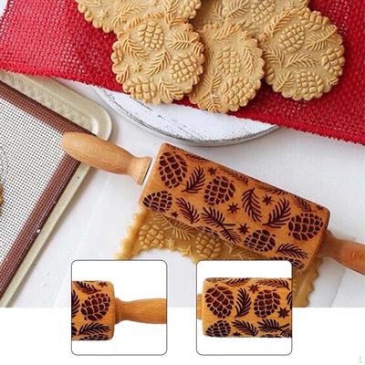 Rouleau à pâtisserie de Noël, Outil décoratif original, Prise en main confortable, Rouleau de cuisine DIY