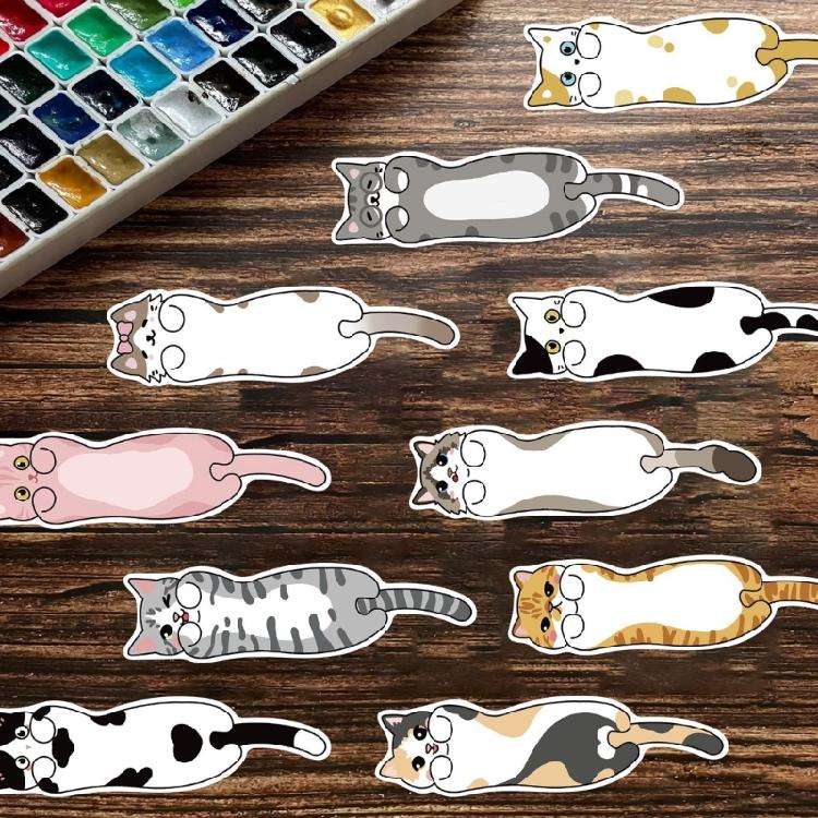 30Pcs Kitten Shape Bookmarks Paper Bookmarks Book Page Marker Portable Reading Aid for Book Lover Teacher Student
