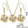 Jewelry Set Trendy Geometry Square Dangle Earrings Necklace Set Unique Design Style Wedding Jewelry KTJ