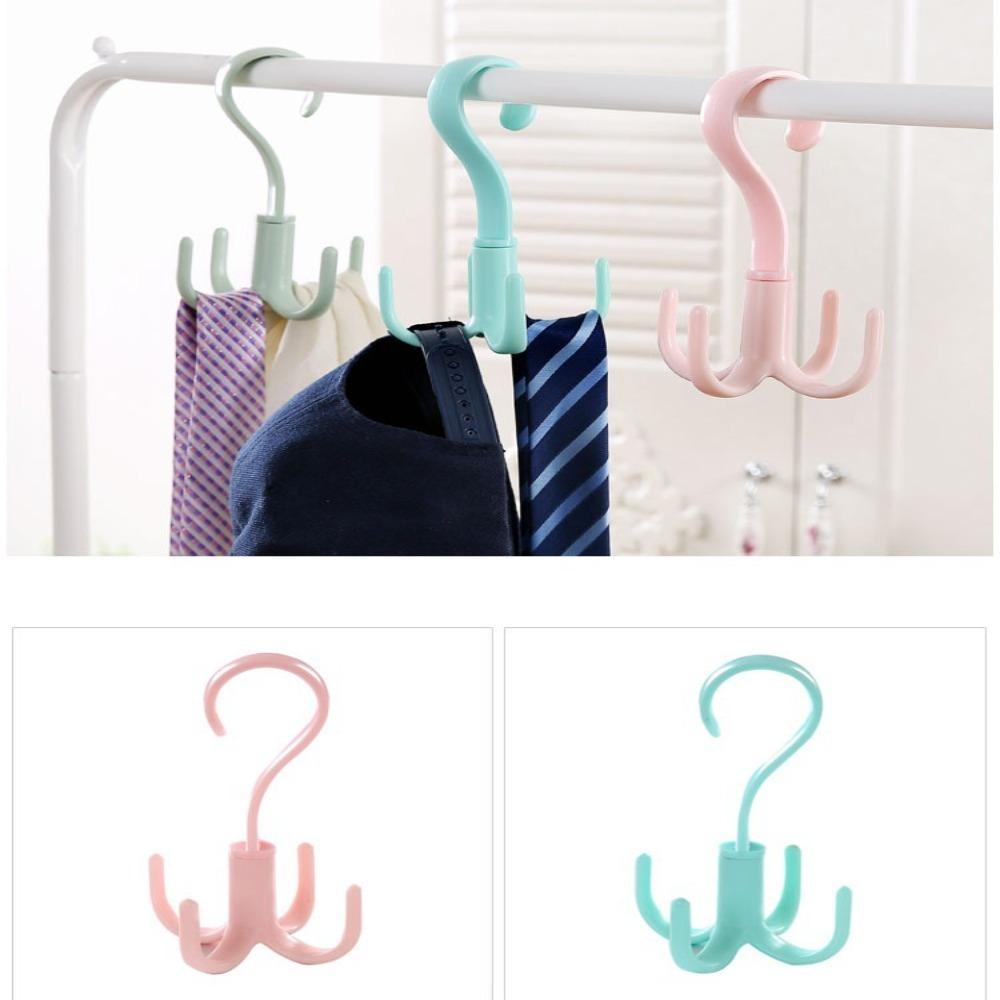 Space Saving Rotatable Hanger Hooks Plastic Spinner Hanger Bag Hanger Four Claw Hooks  Home