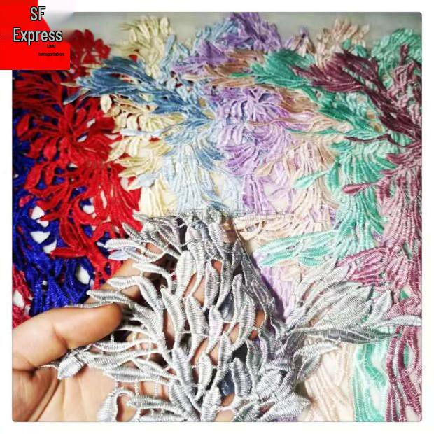 Multicolor Water-Soluble Lace Embroidery for Bridal Dress Decor: Matching Flowers for Gown, Veil, Headdress, and Wedding Shoes