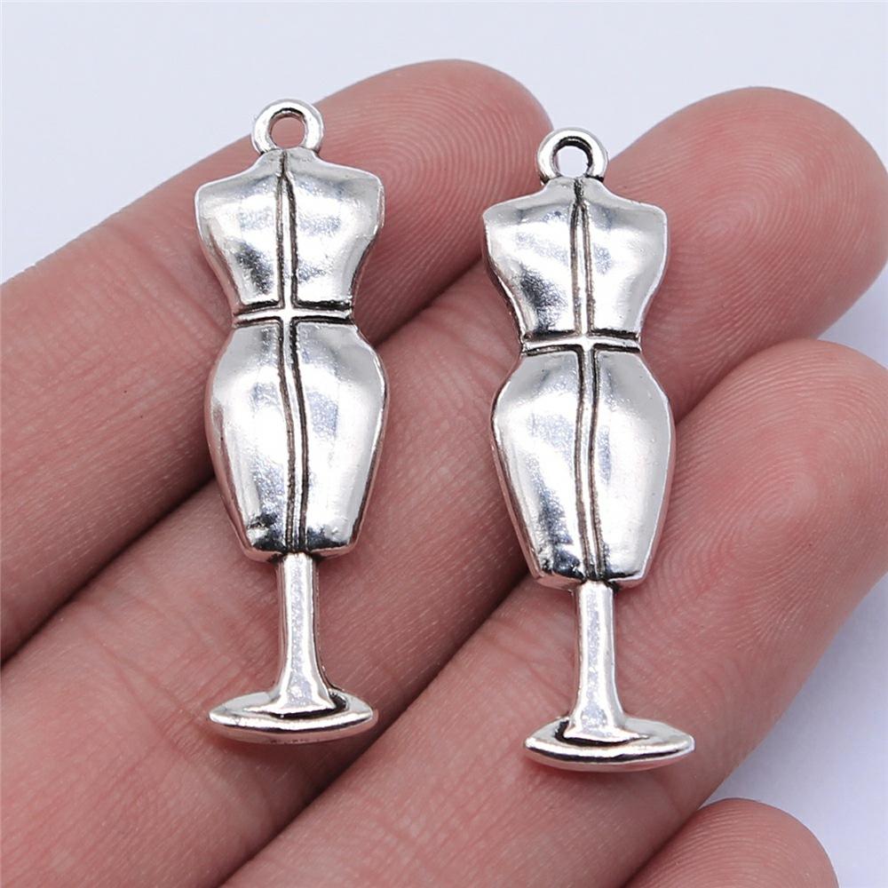 20pcs Sewing Charms For Jewelry Making Paperclip Pins Paper Clip Button Hanger Mannequin Iron Yarn Charms