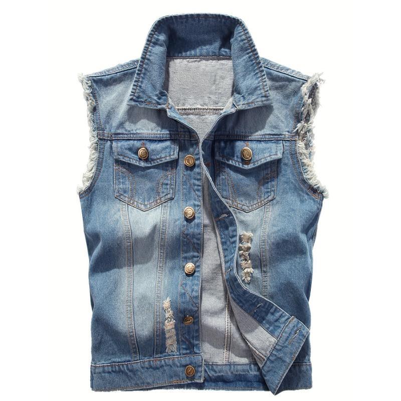 E 95427 Casual Slim Fit Denim Vest Slim Fit Denim Vest
