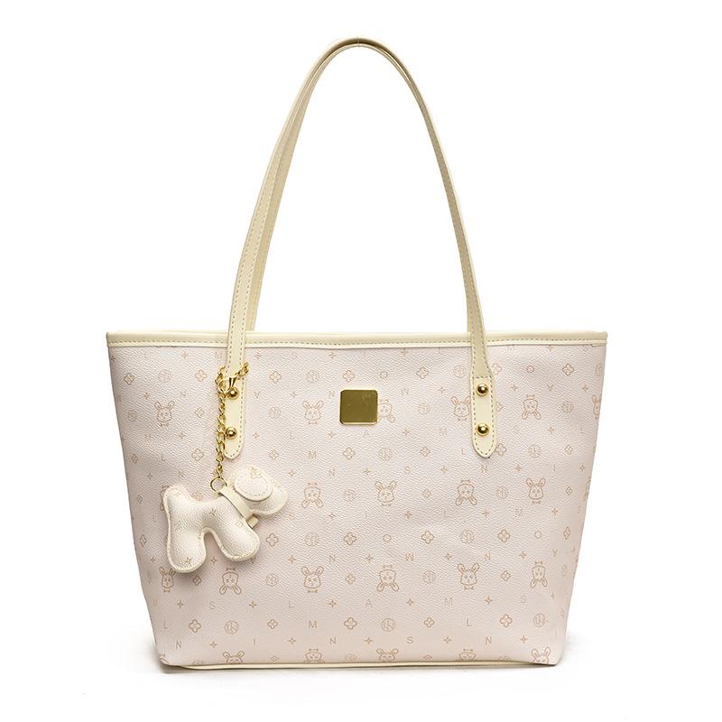 Cartoon printed portable tote bag, new fresh and sweet large-capacity shoulder bag, niche women's bag