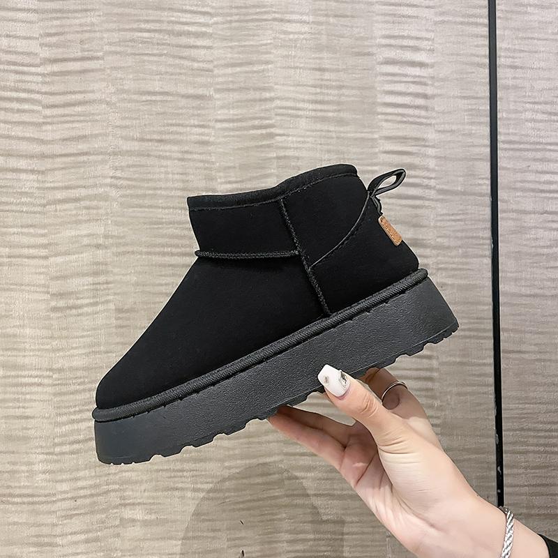 Fashion Ladies Shoes Winter Women Short Plush Warm Snow Boots Casual Shoes  New Suede Fur Ankle Boots Flats Platform Ladies Shoes Boots