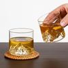 180ml/280ml Mountain Ridge Tumbler with 3D Mountain Base Crystal Whiskey Glass for Bourbon & Scotch