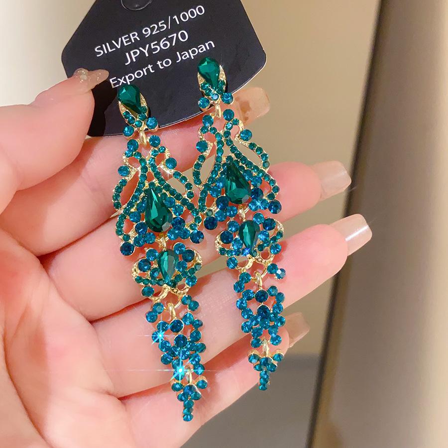 Silver Needle Diamond Tassel Drop Earrings: Elegant, Fashionable, Statement Design