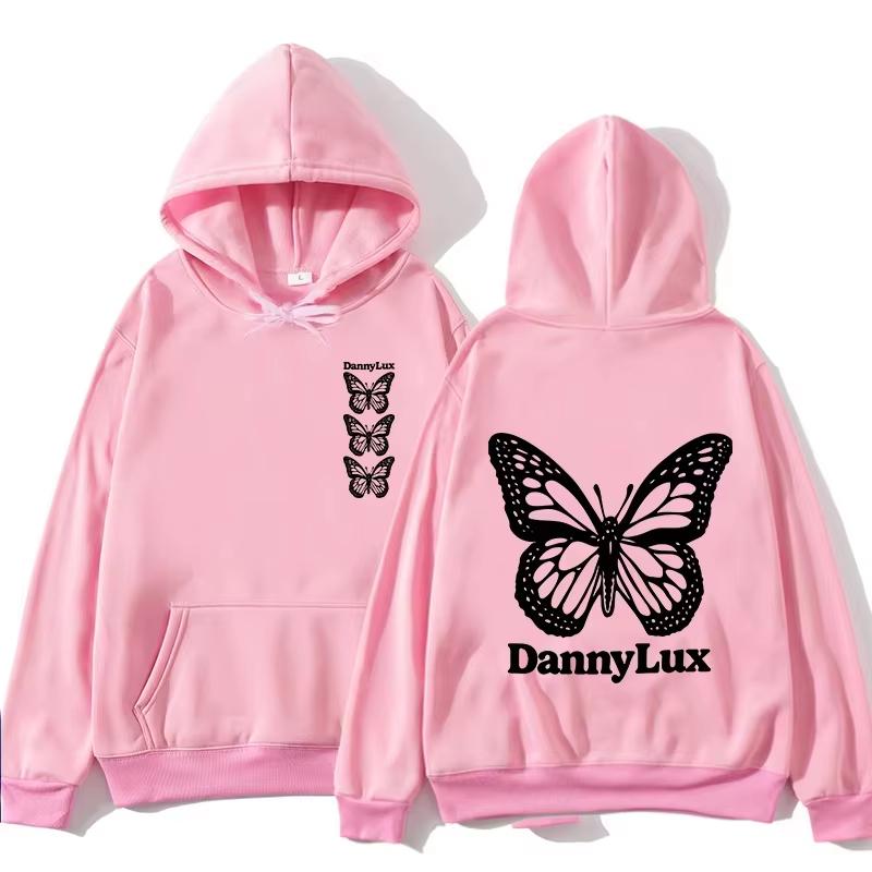 Autumn/Winter Korean Dannylux - Men's and Women's Long Sleeve Butterfly Pattern Hoodie Fashion Hip Hop Clothing New Sportswear