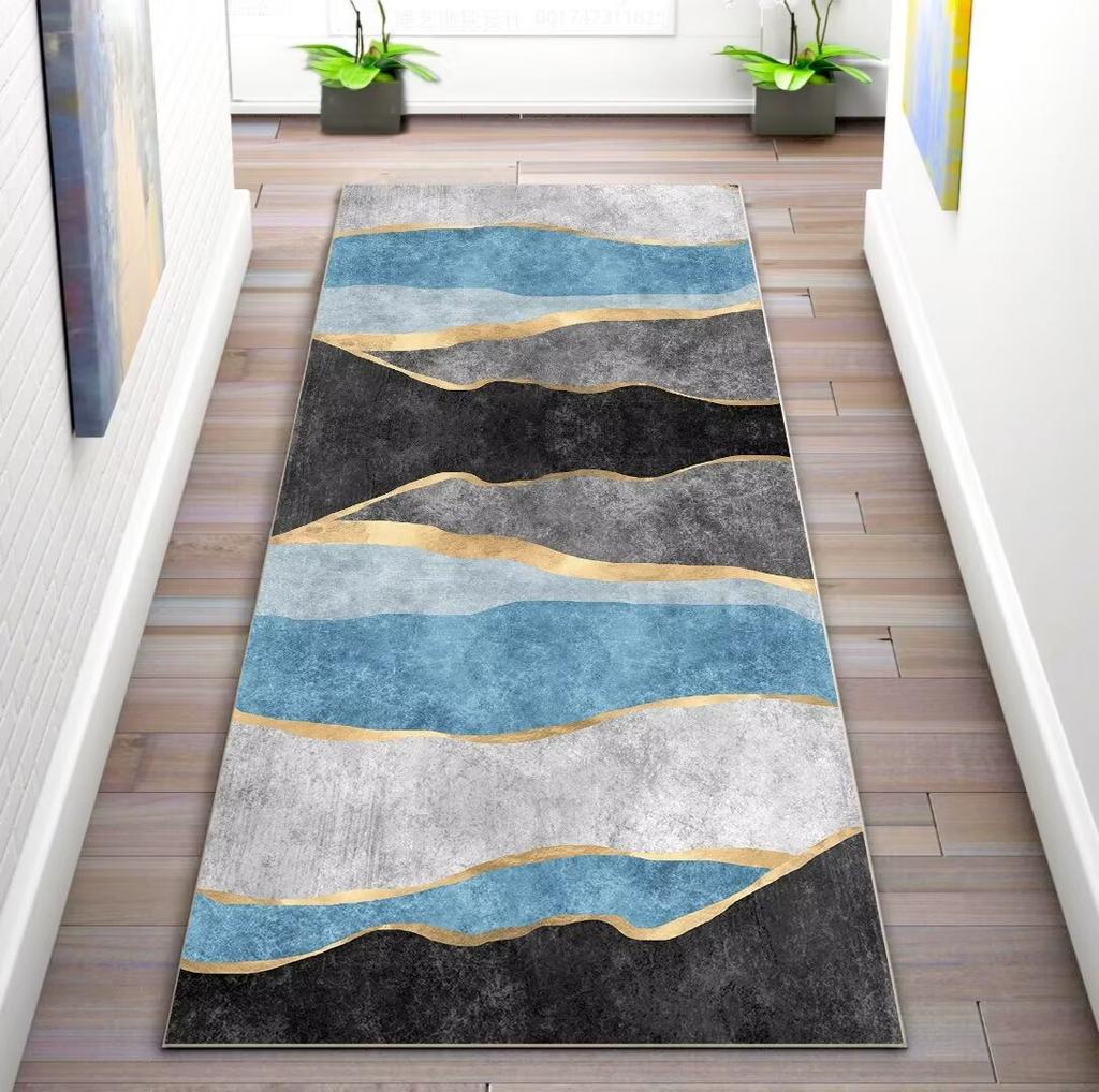 Modern Abstract Corridor Carpet Living Room Aisle Decoration Hall Kitchen Non-slip Runner Rug Bedroom Doorway Washable Floor Mat