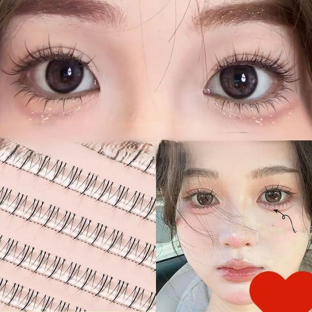 Aimo - Натуральные пушистые нижние накладные ресницы-пучки без клея