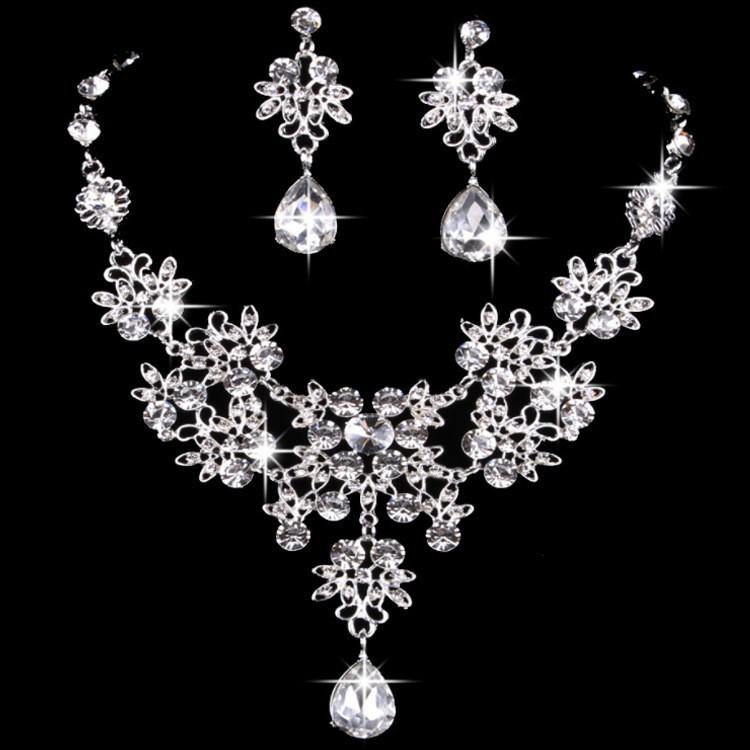 Kifu Bridal Jewelry Set: Butterfly & Teardrop Necklace Earrings for Weddings