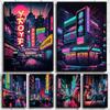 80s Neon Poster Aesthetics City Tour Colorful Night Canvas Painting Wall Art Posters and Prints for Living Home Decoration Gift