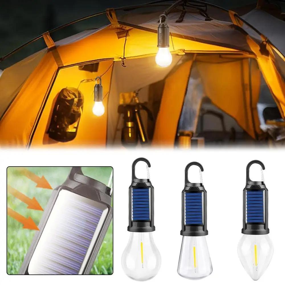 GGbingo Solar Powered LED Camping Lamp with Hook LED Lantern USB Charging Outdoor Tent Light Waterproof for Outdoor BBQ Camping