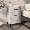 Bedside Table - Maison Exclusive - Concrete Grey - 3 Drawers - 40x40x66 Cm