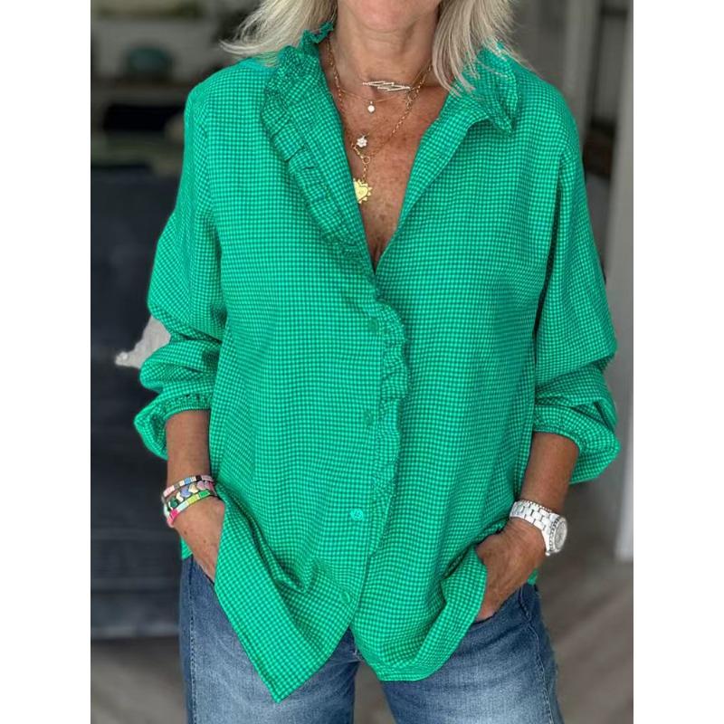 BITCED Women's Fashion Casual Long Sleeve O-Neck  Blouses & Shirts