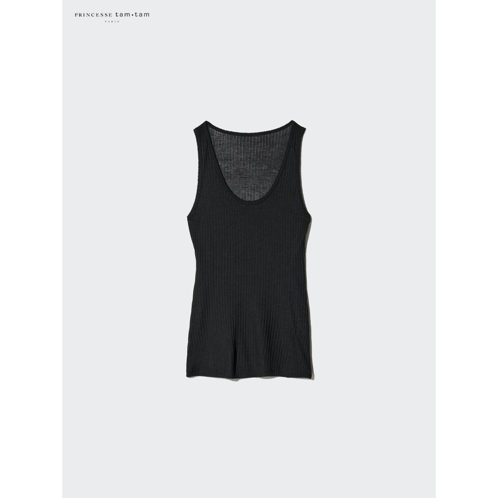 Uniqlo Heattech Cashmere Blend Pointelle Tank Top