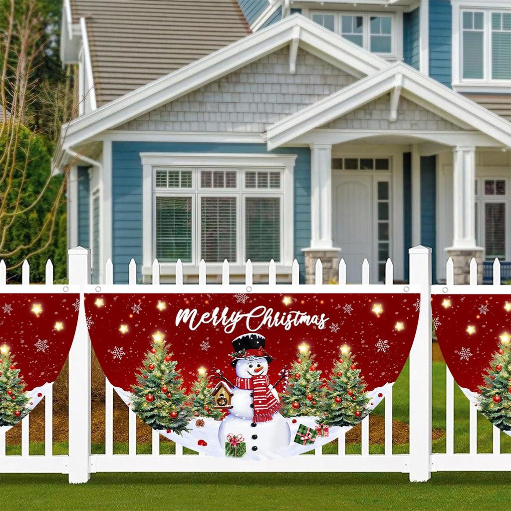 Christmas Outdoor Fan-shaped Flag Banner Christmas Decor for Home 2026 Cristmas Drop Ornament Xmas Navidad Gifts New Year 2026