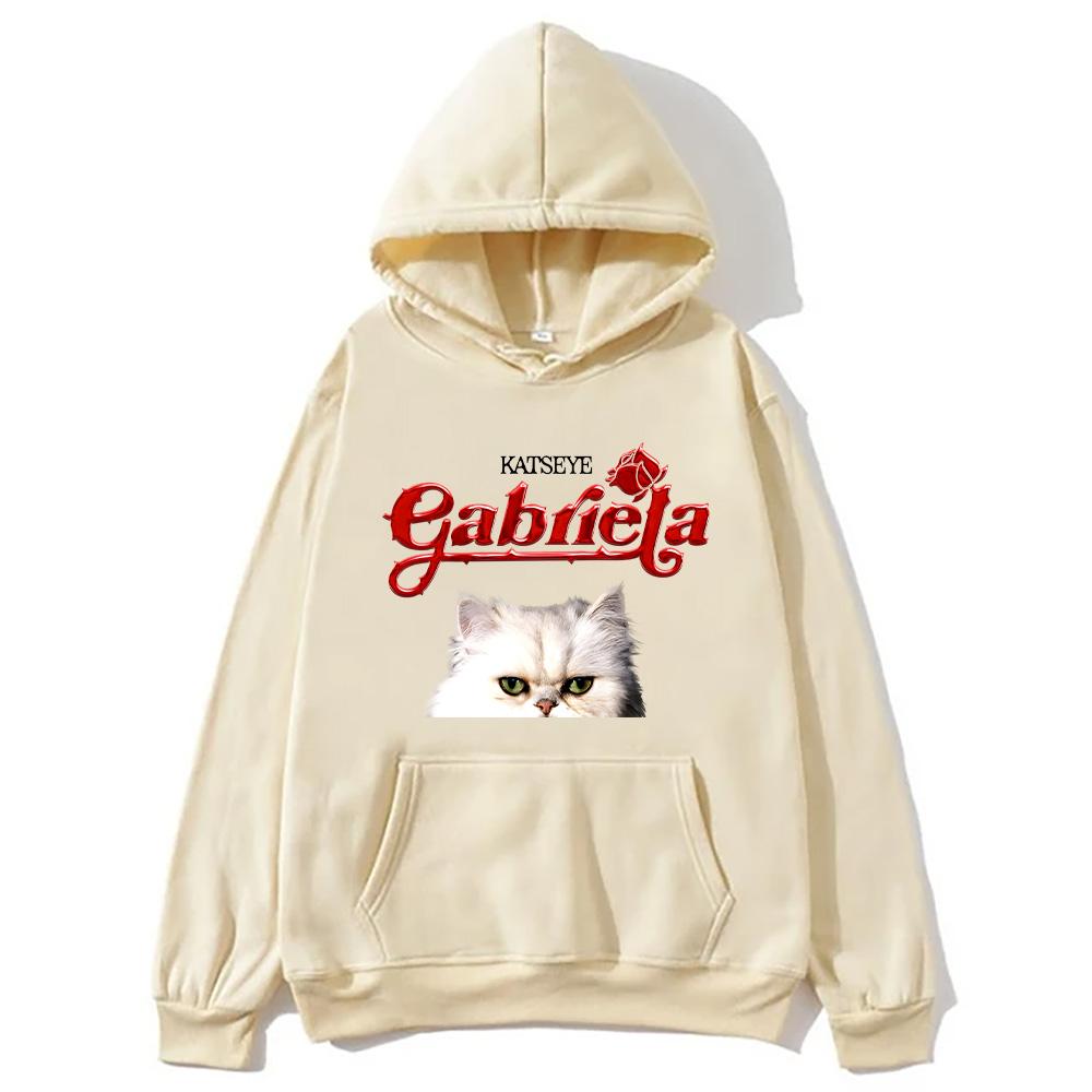 Kpop Katseye Casual Hoodie Katseye Gabriela Cat Graphic Pullover Women Men Long Sleeve Y2K Clothes Fashion Autumn Streetwear