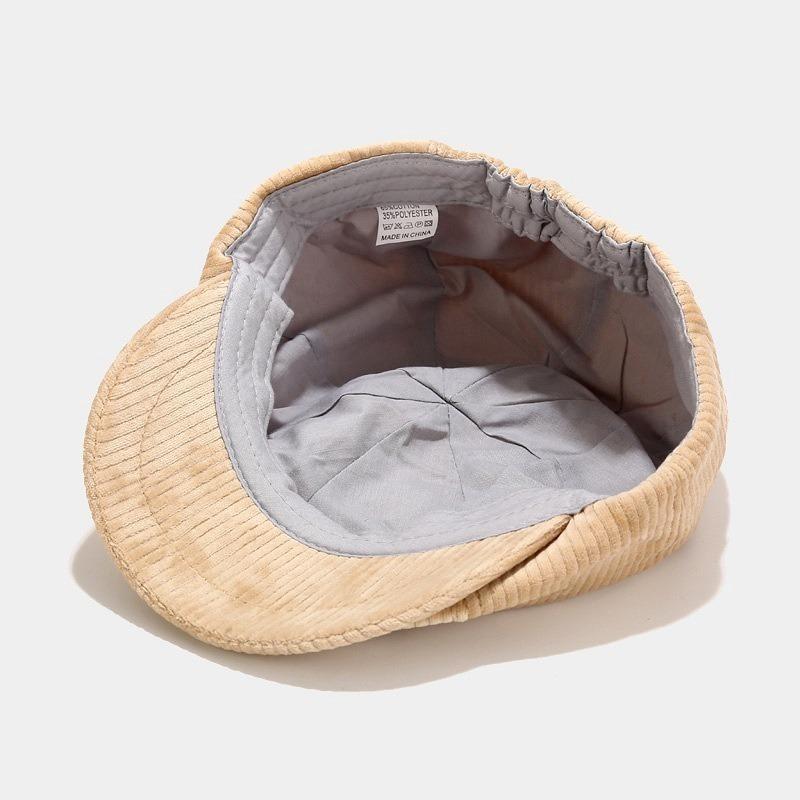Korean Version Corduroy Octagonal Hat Female Literature Style Painter Multi Color Fashion Women Hats Accessories