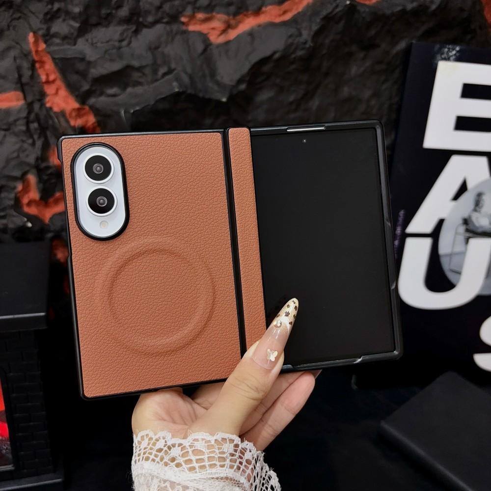 For Samsung Galaxy Z Fold 8 Case Luxury PU Magnetic Wireless Charging Protective Back Cover Case For Z Fold 8 Ultra Phone Shell