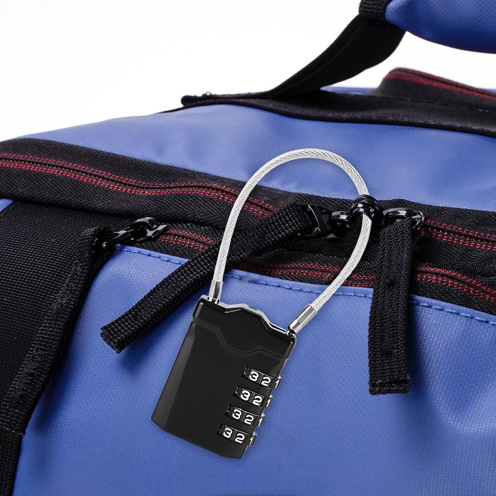 TSA Accepted Resettable 4 Digit Lock Travel Luggage Suitcase Padlock(Black)