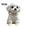 Welpen Schreibtisch Dekoration 3D Gedruckte Sitzende Hunde Figur, Mini Weiße Statue für Schreibtisch Ornament Dekoration, Moderne Tierform Heim Büro Bücherregal Retro