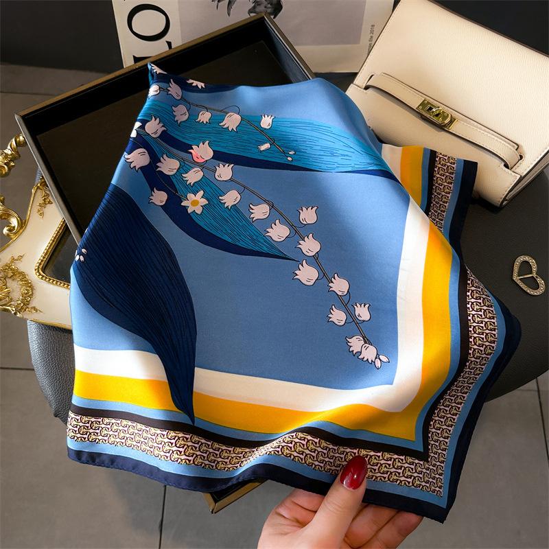 Cat Paw Print 70*70cm Silk Square Scarf Women Soft Satin Foulard Bag Ribbon Female Hairband Neckerchief Hijab Scarfs Headband