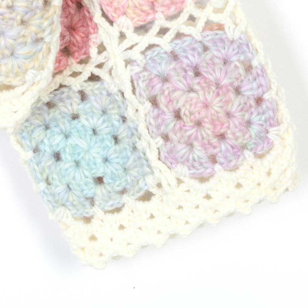 Rainbow Crochet Ethnic Style Color Block Cardigan: Hand-Knitted Sweater for Women - Perfect for Autumn and Winter