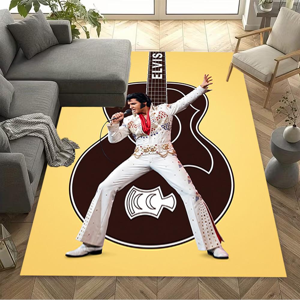 Elvis Presley Guitar Performance Floor Rug Office Rug Design for Hallway Decorate room Kitchen Bedrooms Antislip Carpet Anime Office Decor