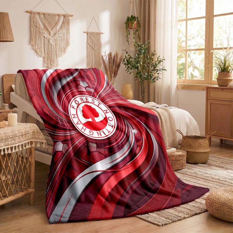 Coperta in Flanella con Stampa Calcio Nottingham Forest Morbida Calda Coperta da Divano Letto per Casa Ufficio Camera da Letto
