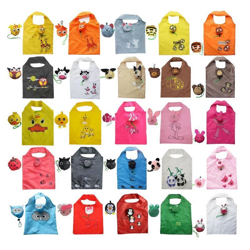 Милая животная складная многоразовая экологичная сумка для покупок