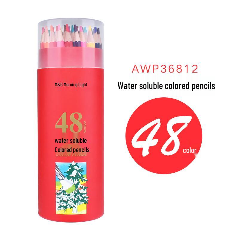 Chen MG 48/24-Color Oil-Based, Water-Soluble Colored Pencils with Watercolor Brush for Beginner Painters
