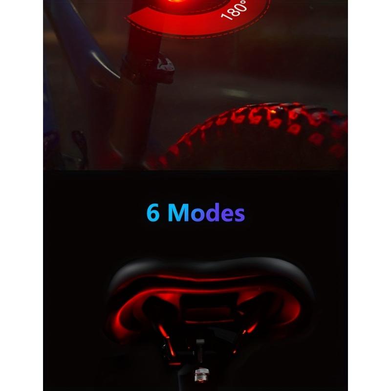 Smart-Fahrrad-Rücklicht, Auto-Start-Stop-Bremssensor LED-Ladefunktion Radfahren Smart-Fahrrad-Rücklicht