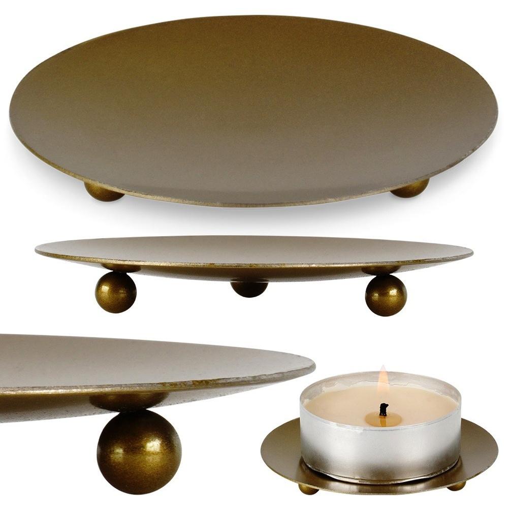Gold Metal Candle Stand 8.5 Cm