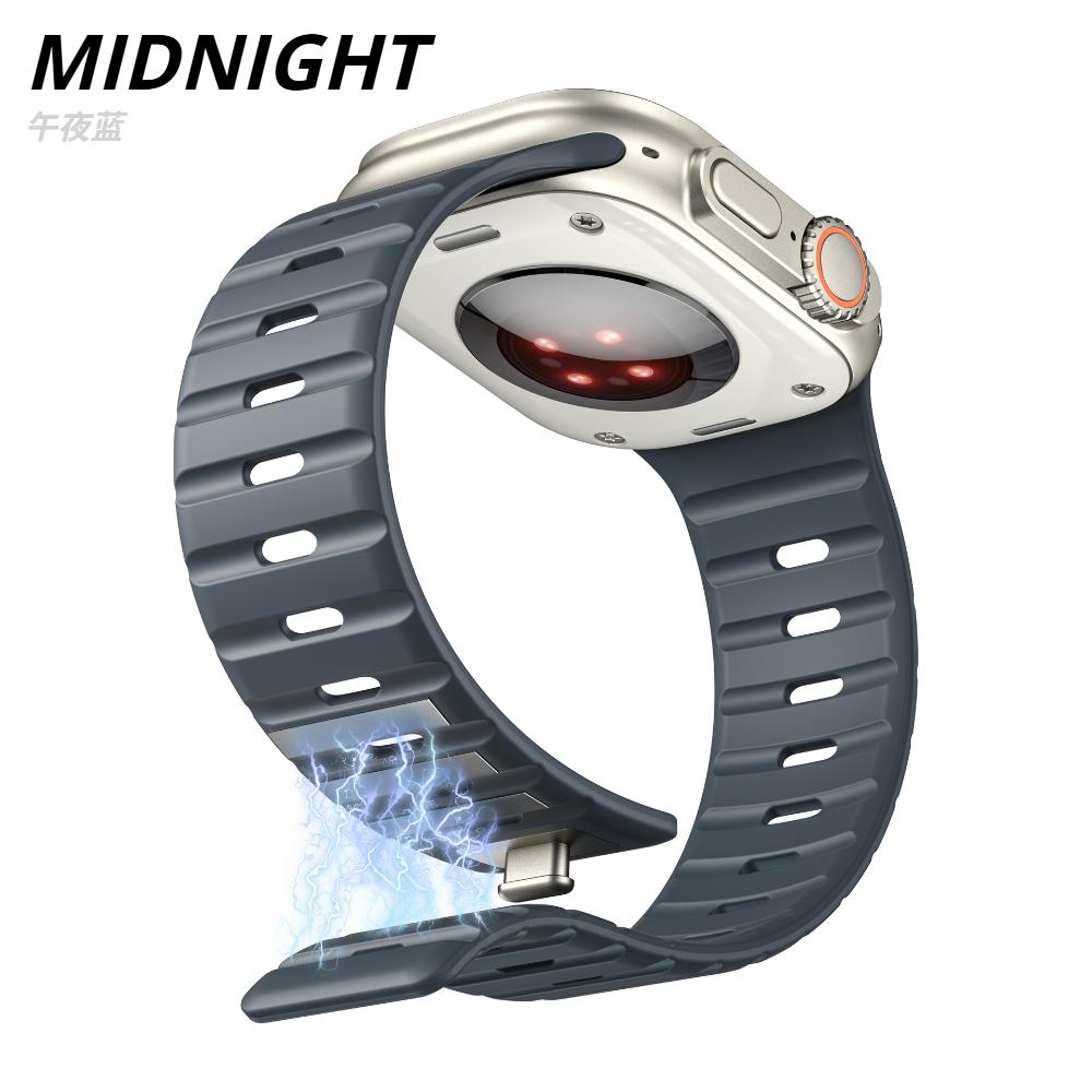 Magnetic Strap For Apple Watch Ultra 3 49mm 44mm 45mm 46mm 42mm Sport Silicone Bracelet Belt IWatch Series 11 10 8 7 6 Se 3 Band