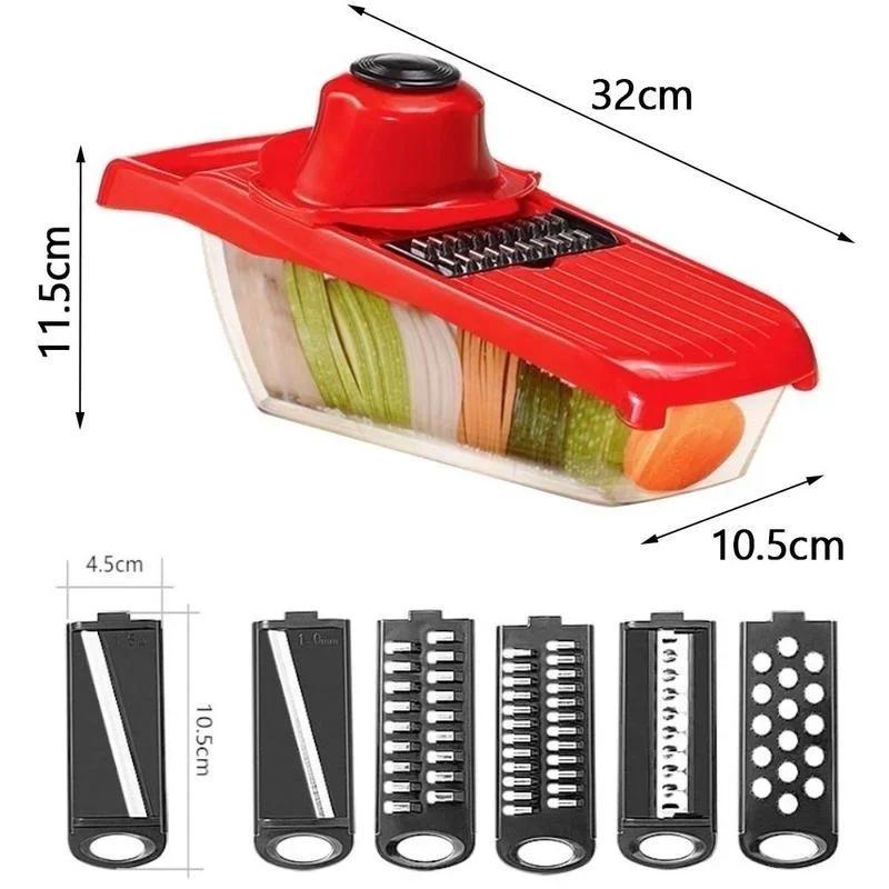 New Multifu Vegetable Slicer Manual Kitchen Accessories Grater Vegetable Chopper Household 3 In 1 Round Cutter Potato Spiralizer