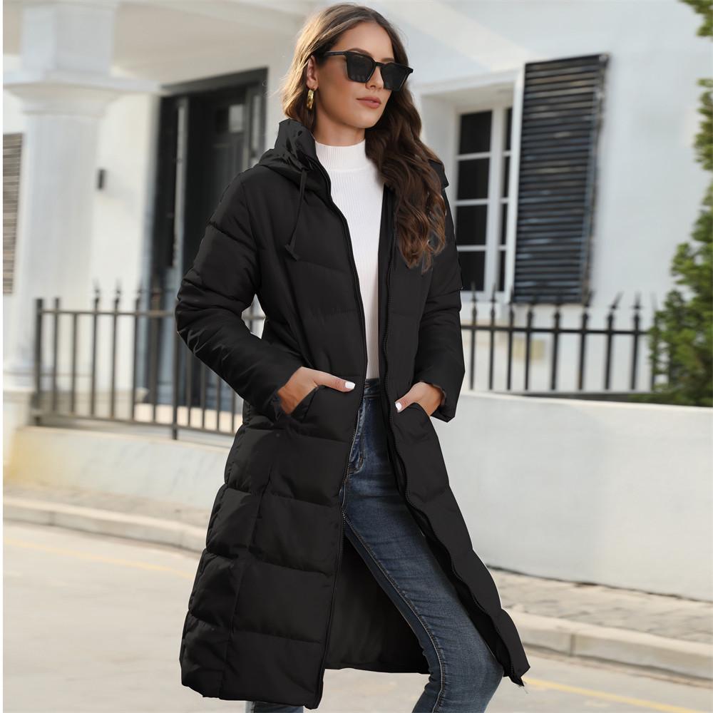 Women's Winter Hooded Slim-fit Mid-length Cotton Jacket