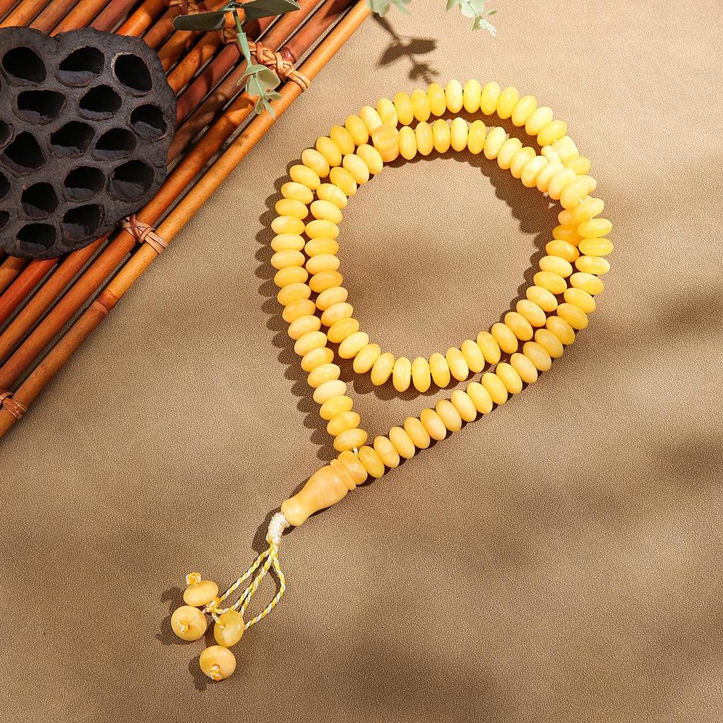 Handmade 99-Bead Muslim Tasbih Prayer Rosary: Middle Eastern Festival Beaded Jewelry