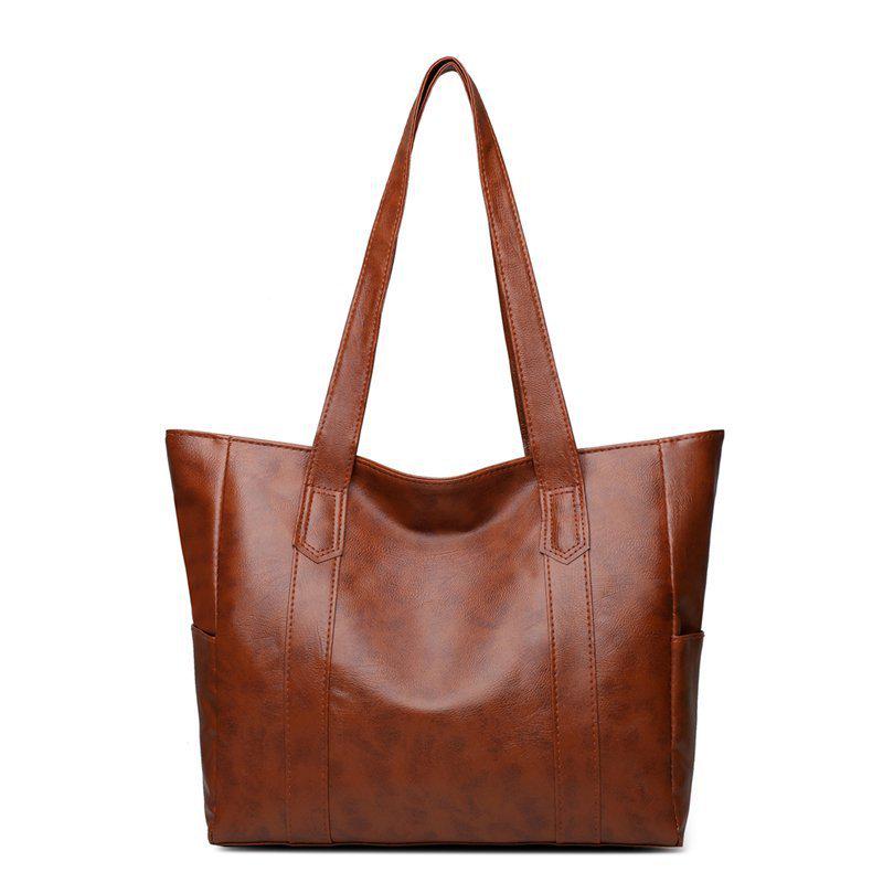 2025 Women's Large Capacity Soft Leather Tote & Crossbody Shoulder Bag, Korean Style Handbag