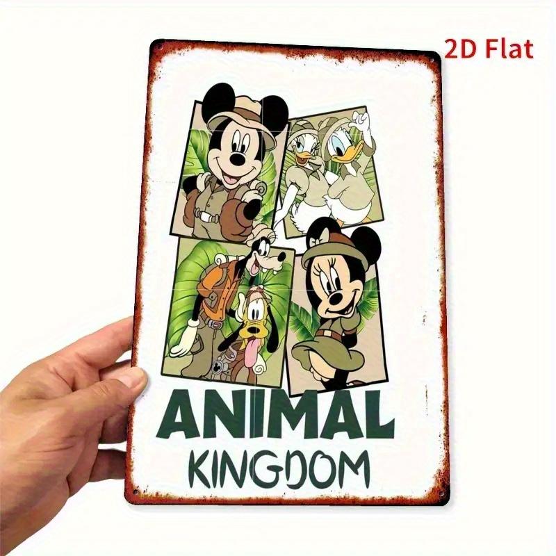 2D Flat, 1pc Disney Animal Kingdom Metal Wall Art - 20.32x30.48 cm Vintage-Style Iron Hanging Decor with Classic Disney Characte