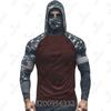 Mens Camo Fishing Shirt UPF50 Sun Protection Hooded Mask Quick Dry Wear
