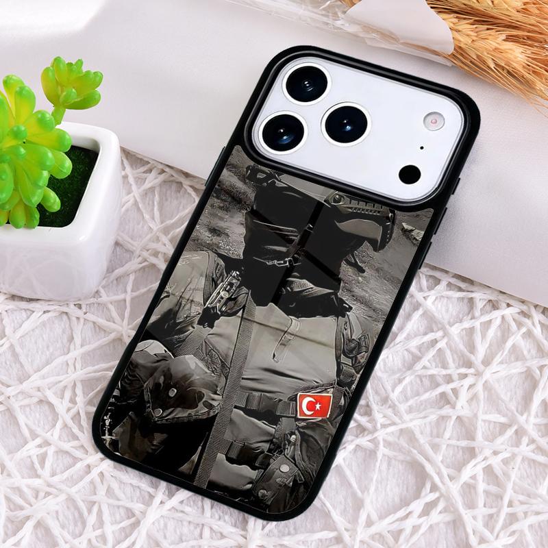 Turkey Flag Soldier Shockproof Phone Case for iPhone 17 Air 16e 15 11 12 14 13 Pro Max Cover Coque