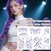 Girl Kpop Anime Cosplay Temporary Tattoo Stickers Set with Waterproof Design for Music Festival Role Play