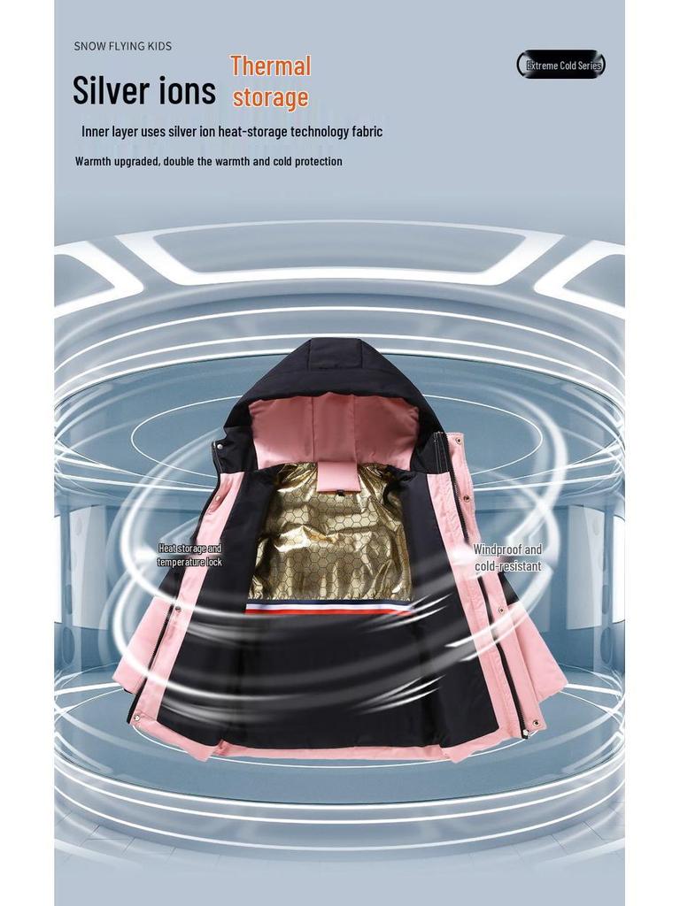 2025 Pojkars Mellanlång Svarta Dunjacka, Förtjockad Vindtät Koreansk Stil för Barn