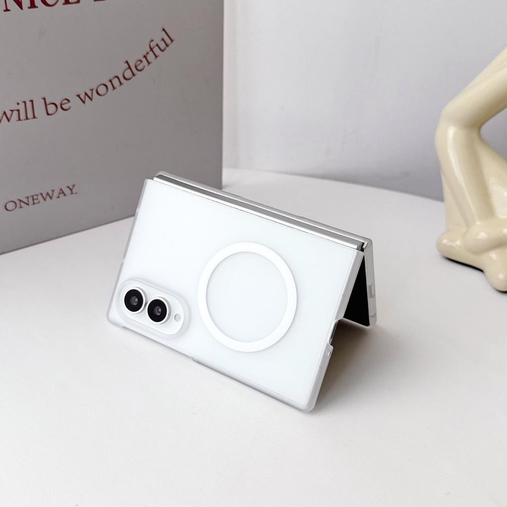 Matte Transparent Magnetic Phone Case for Samsung Z Fold 8 Ultra Fold 8 Fold 7 6 5 for Magsafe Wireless Charging Slim PC Cover