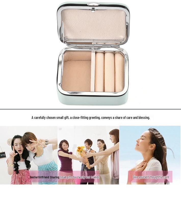 Compact PU Jewelry Organizer for Earrings and Ear Studs - Portable Storage Box