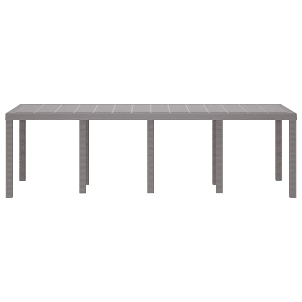 Garden Table Light Gray 250 x 100 x 73 cm Poly Rattan