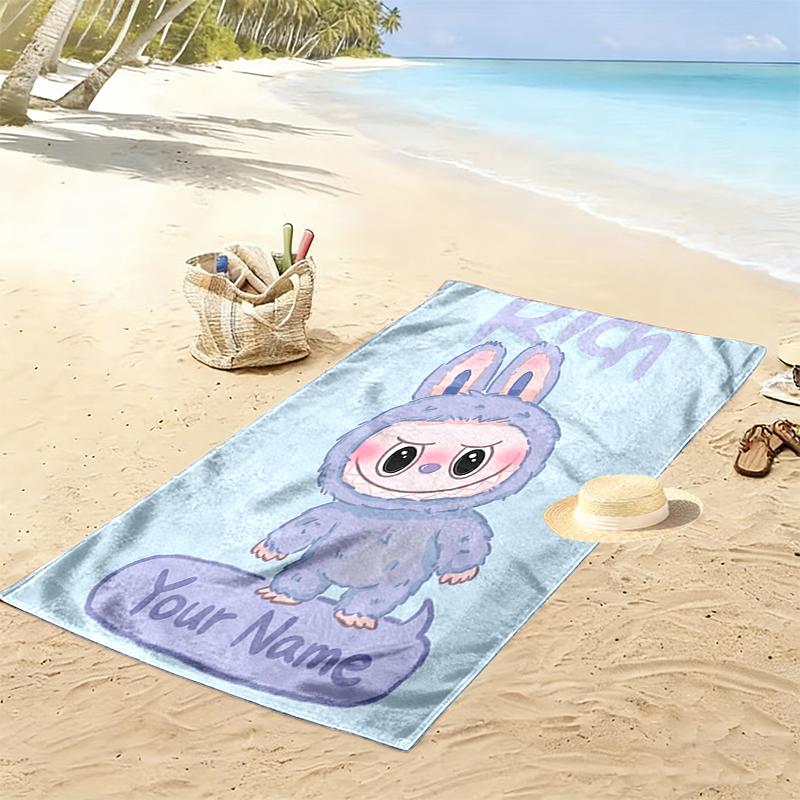 Custom NameRabbit costume art Beach Towel Soft Microfiber Summer Towel Quick Dry Absorbent Towel for Beach Swimming Pool Travel
