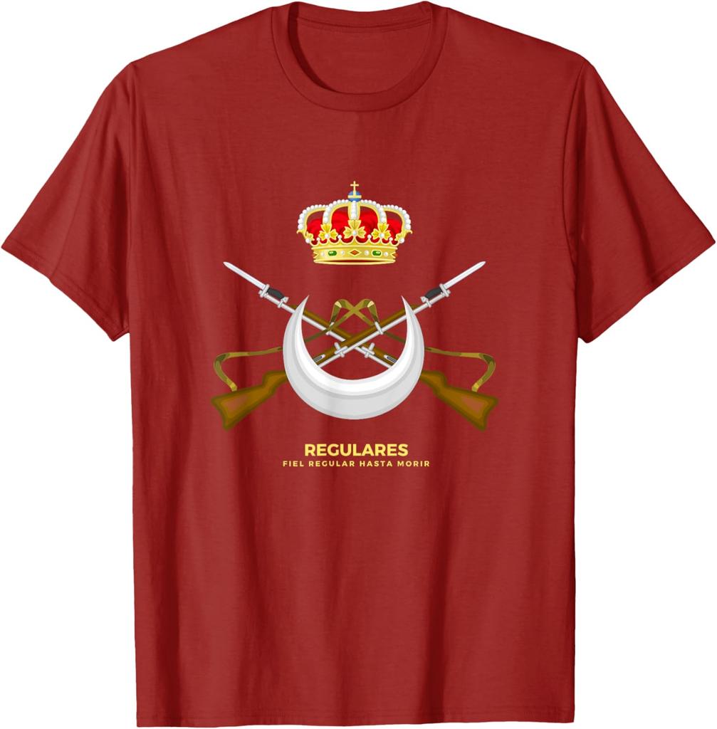Emblema Regulares Ejrcito Espaol Tropas Regulares Camiseta Tshirt  Short Sleeve Casual  Cotton Shift